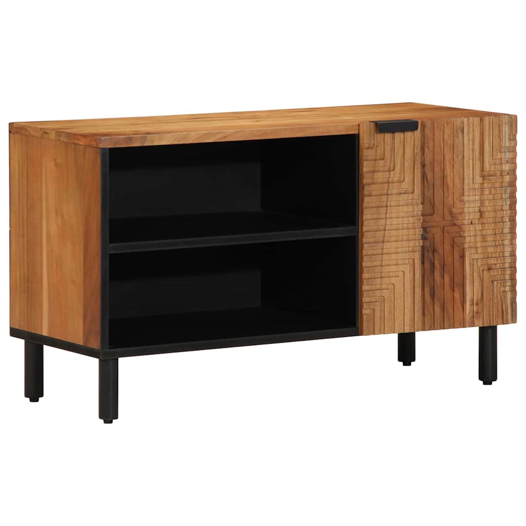 Tv-Skåp Med Hylla Brun 80 X 33 X 46 Cm Massivt Mangoträ