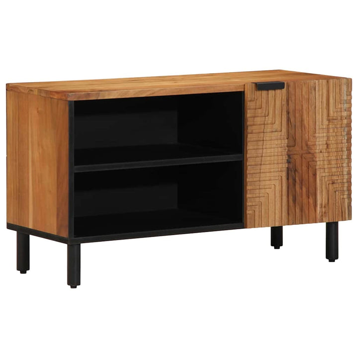 Tv-Skåp Med Hylla Brun 80 X 33 X 46 Cm Massivt Mangoträ