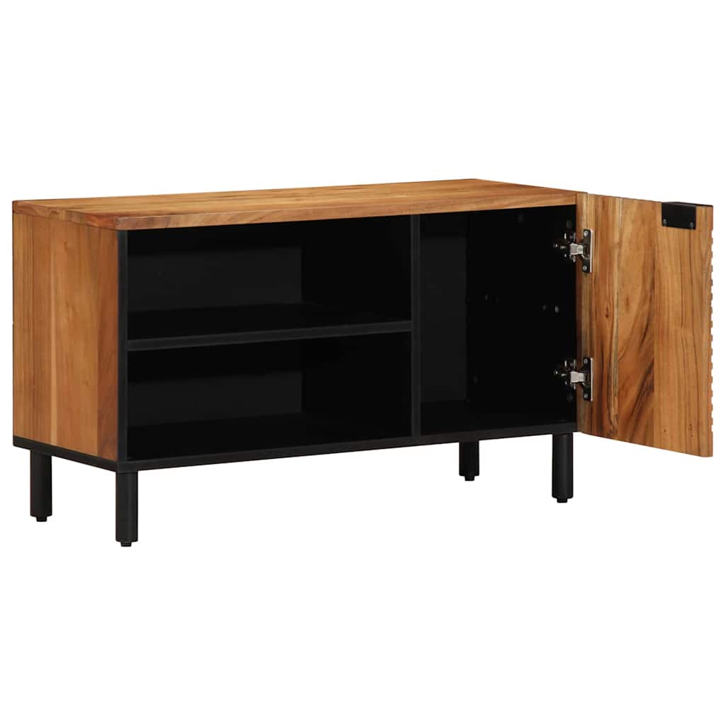 Tv-Skåp Med Hylla Brun 80 X 33 X 46 Cm Massivt Mangoträ