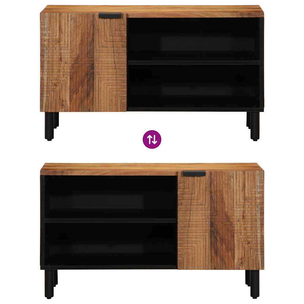 Tv-Skåp Med Hylla Brun 80 X 33 X 46 Cm Massivt Mangoträ