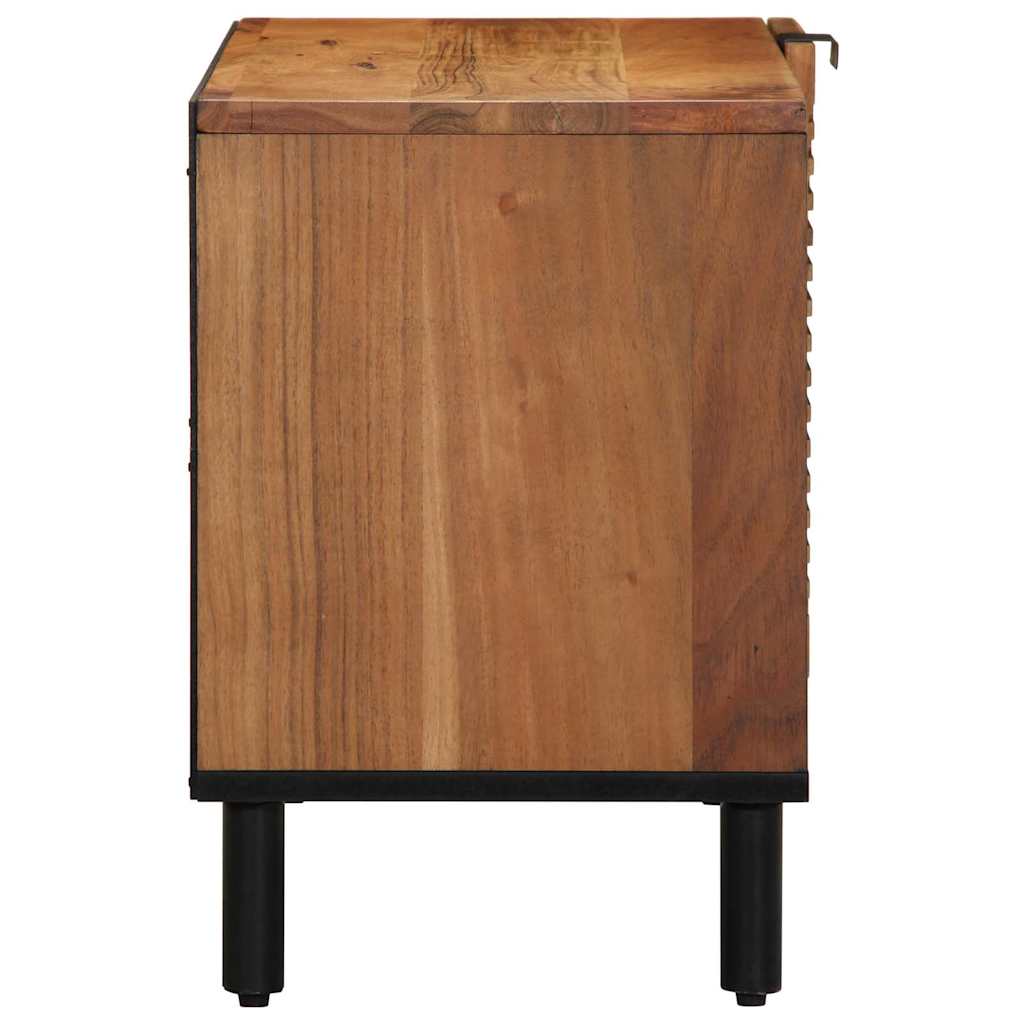 Tv-Skåp Med Hylla Brun 80 X 33 X 46 Cm Massivt Mangoträ
