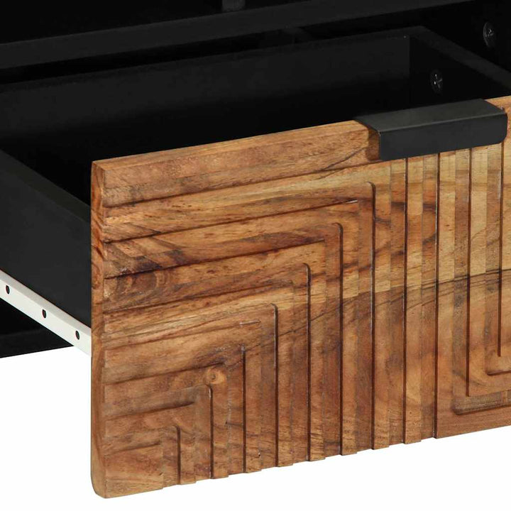 Tv-Skåp Med Låda Brun 100 X 33 X 46 Cm Massivt Mangoträ