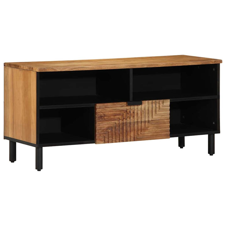 Tv-Skåp Med Låda Brun 100 X 33 X 46 Cm Massivt Mangoträ