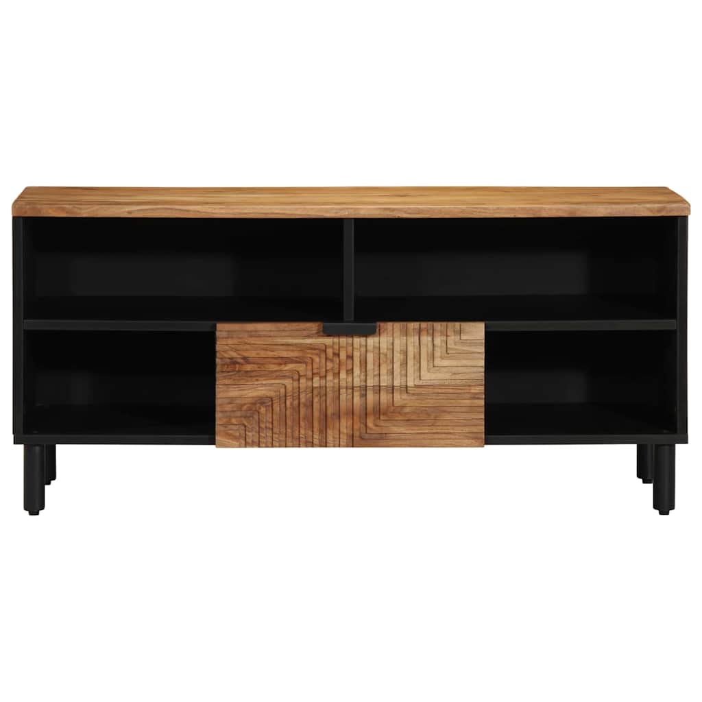 Tv-Skåp Med Låda Brun 100 X 33 X 46 Cm Massivt Mangoträ