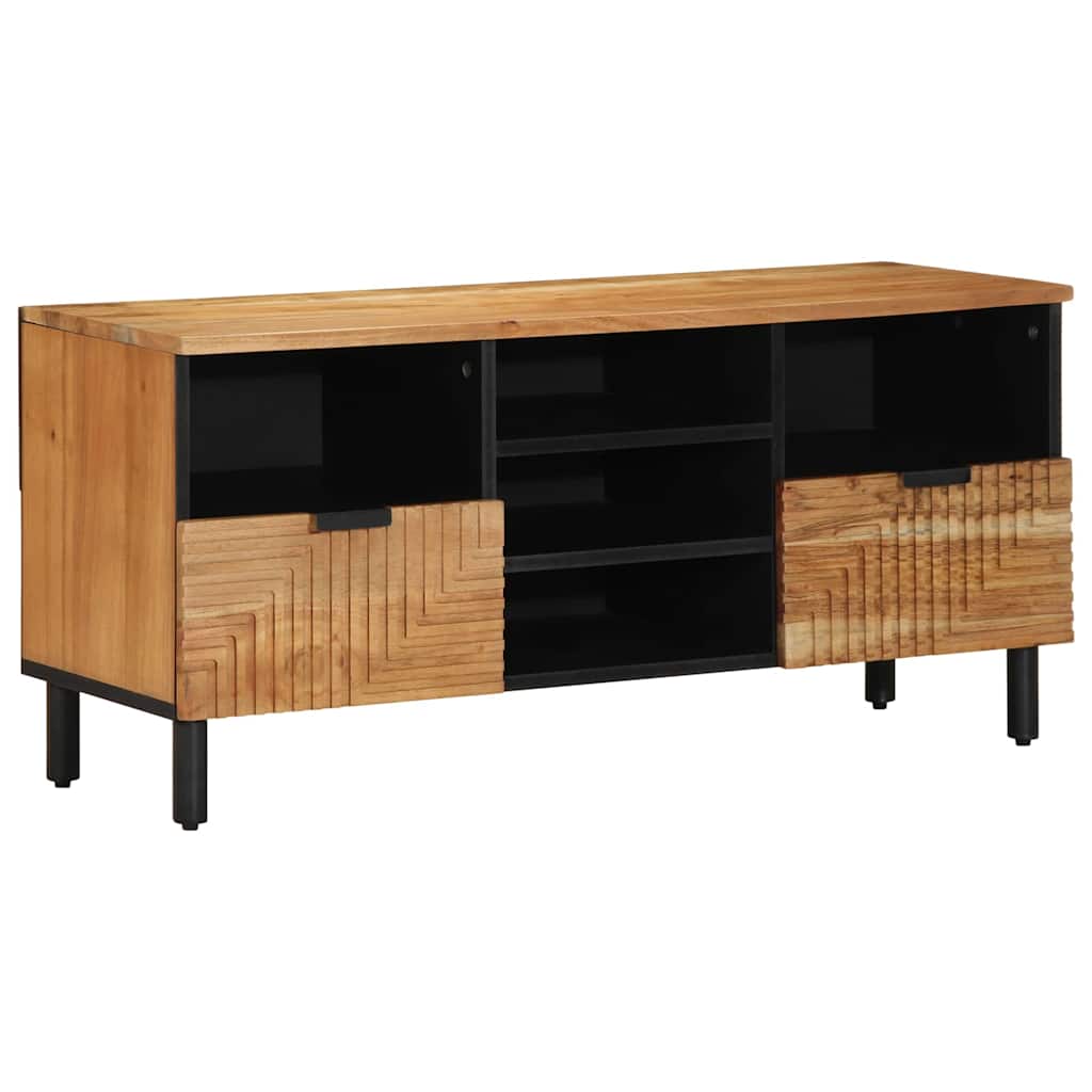 Tv-Skåp Med Låda Brun 100 X 33,5 X 46 Cm Massivt Mangoträ