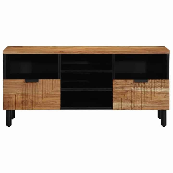 Tv-Skåp Med Låda Brun 100 X 33,5 X 46 Cm Massivt Mangoträ