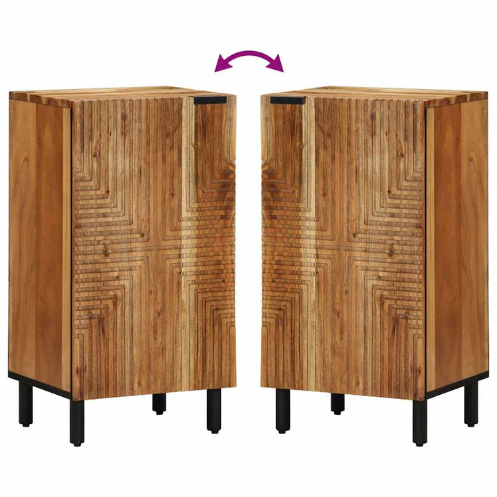 Sideboard Med Hylla Brun 40 X 33,5 X 75 Cm Massivt Mangoträ