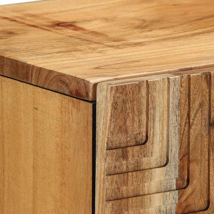 Sideboard Med Hylla Brun 90 X 33 X 75 Cm Massivt Mangoträ
