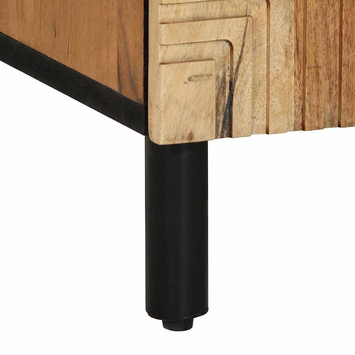 Sideboard Med Hylla Brun 90 X 33 X 75 Cm Massivt Mangoträ
