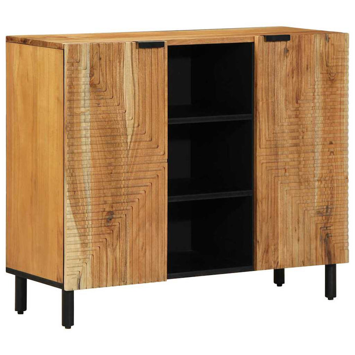 Sideboard Med Hylla Brun 90 X 33 X 75 Cm Massivt Mangoträ