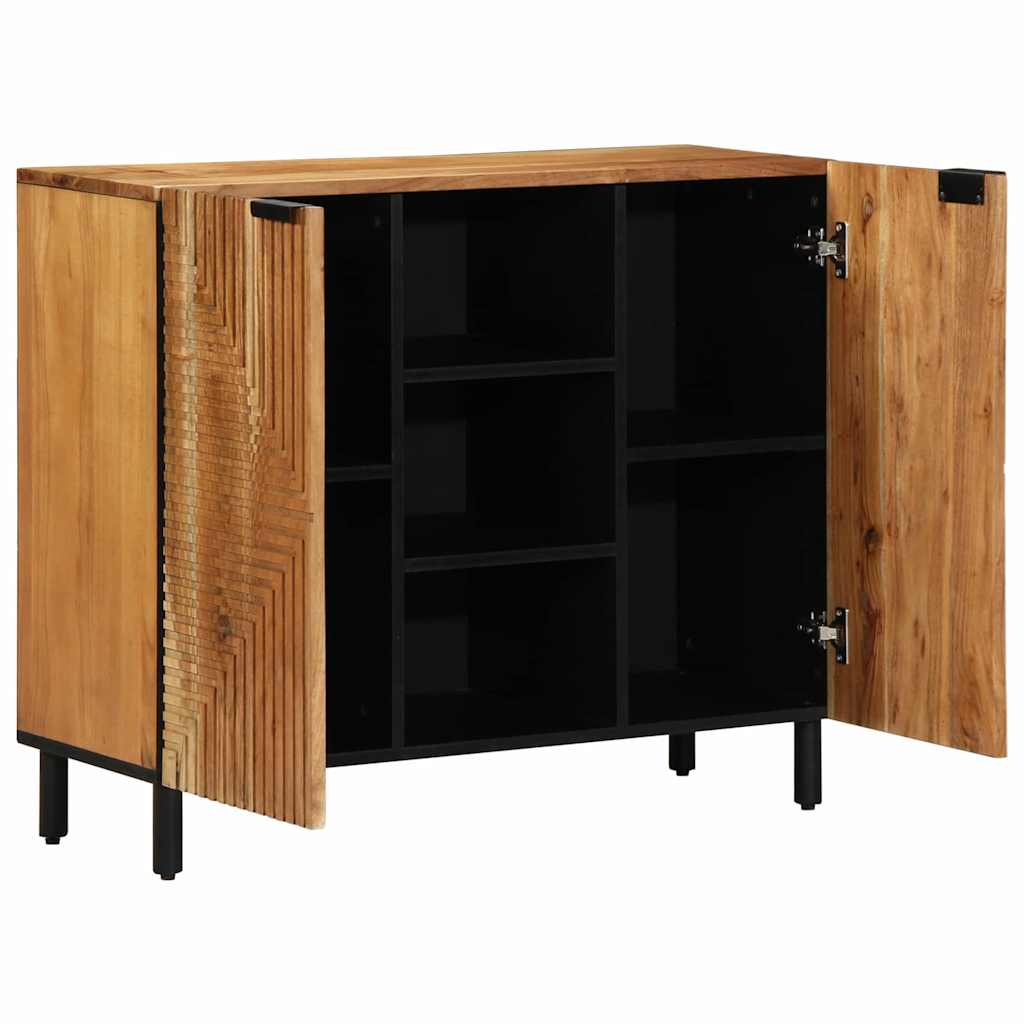 Sideboard Med Hylla Brun 90 X 33 X 75 Cm Massivt Mangoträ