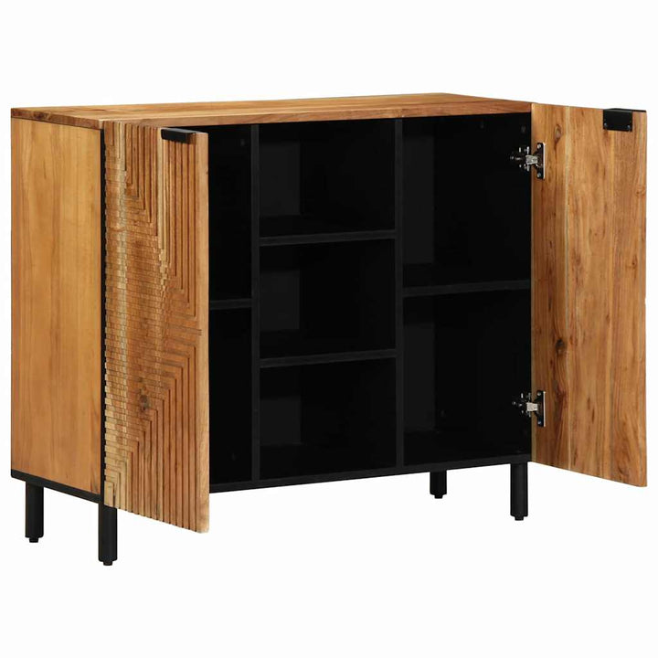 Sideboard Med Hylla Brun 90 X 33 X 75 Cm Massivt Mangoträ