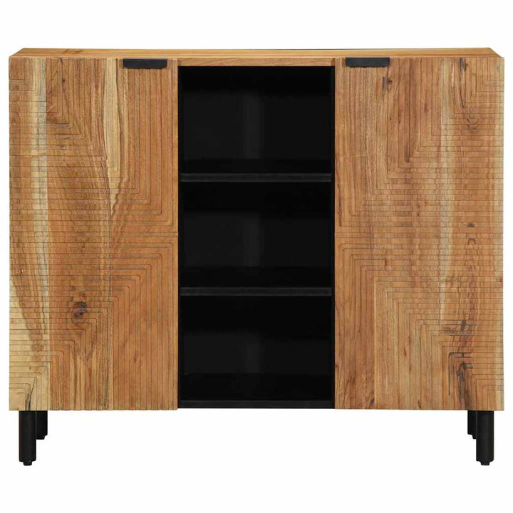 Sideboard Med Hylla Brun 90 X 33 X 75 Cm Massivt Mangoträ