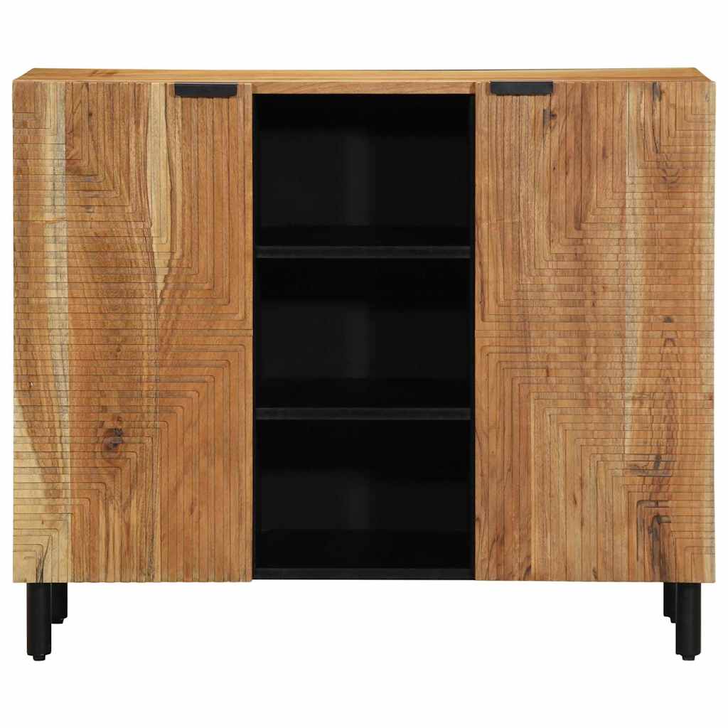 Sideboard Med Hylla Brun 90 X 33 X 75 Cm Massivt Mangoträ