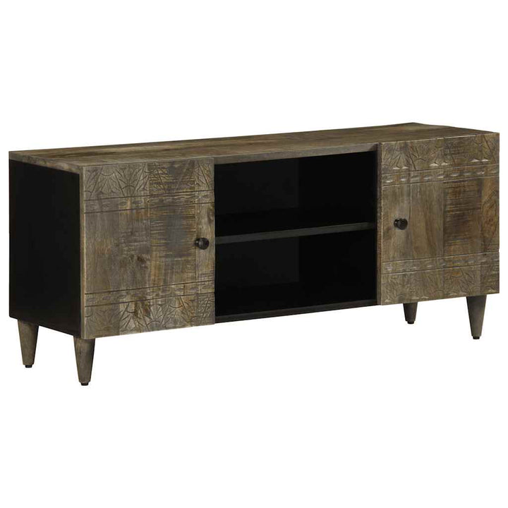 Tv-Bänk Ljusgrå 105X33,5X46 Cm Mango I Massivt Trä