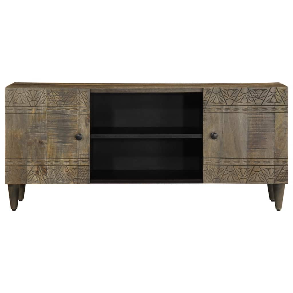 Tv-Bänk Ljusgrå 105X33,5X46 Cm Mango I Massivt Trä