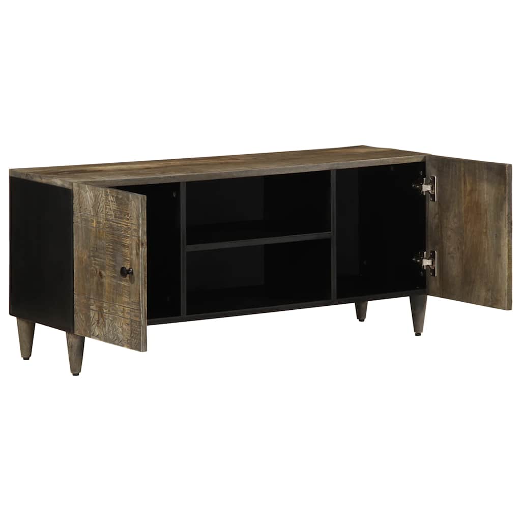 Tv-Bänk Ljusgrå 105X33,5X46 Cm Mango I Massivt Trä