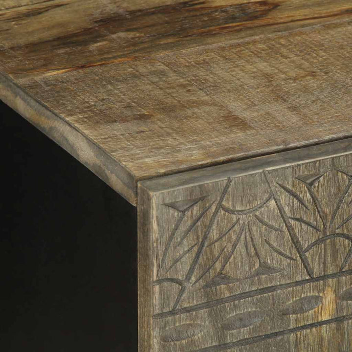 Tv-Bänk Ljusgrå 105X33,5X46 Cm Mango I Massivt Trä