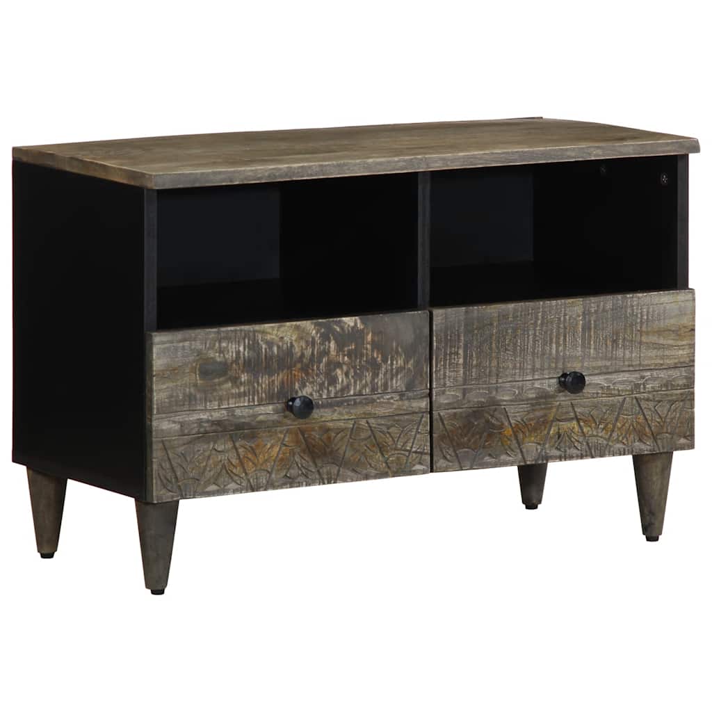 Tv-Bänk Ljusgrå 70X33,5X46 Cm Mango I Massivt Trä