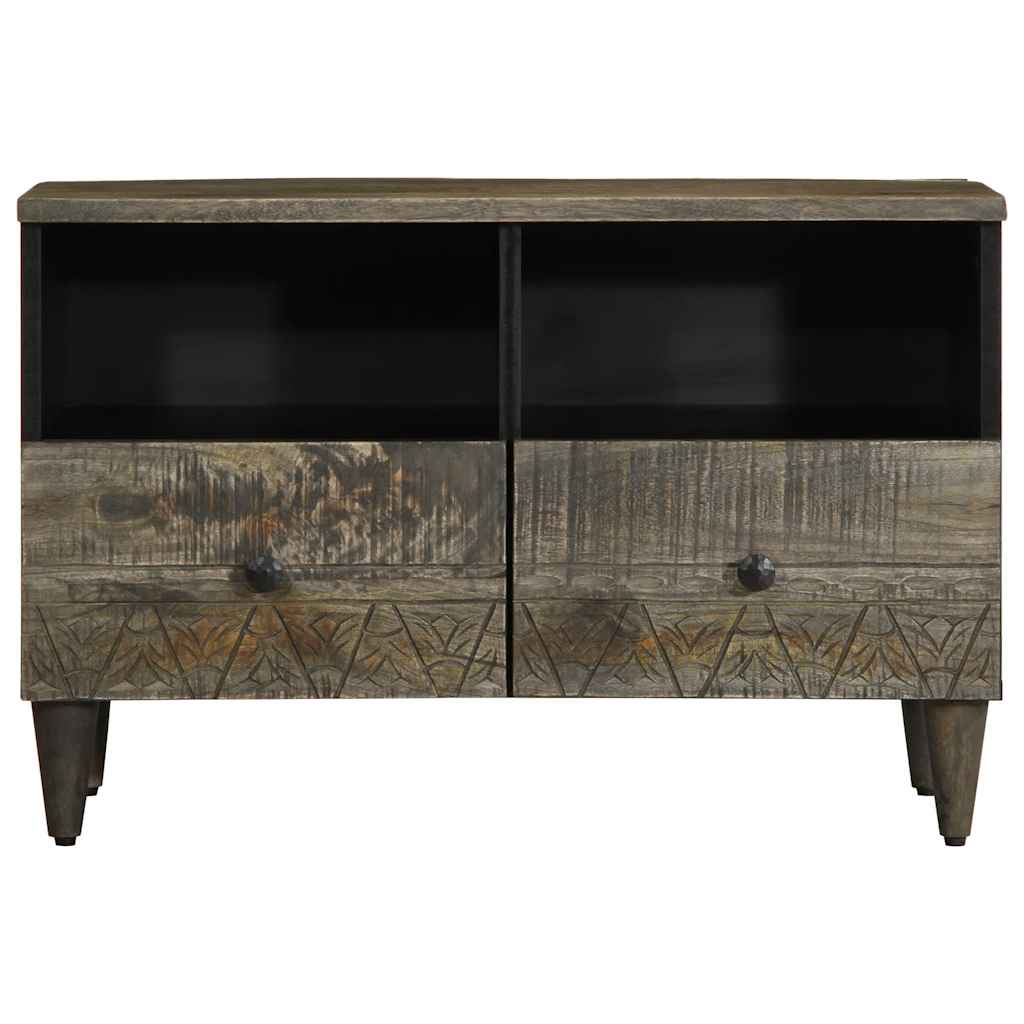 Tv-Bänk Ljusgrå 70X33,5X46 Cm Mango I Massivt Trä