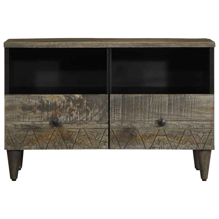 Tv-Bänk Ljusgrå 70X33,5X46 Cm Mango I Massivt Trä