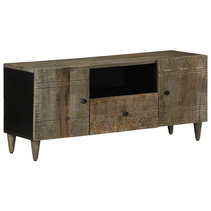 Tv-Bänk Ljusgrå 105X33,5X46 Cm Mango I Massivt Trä