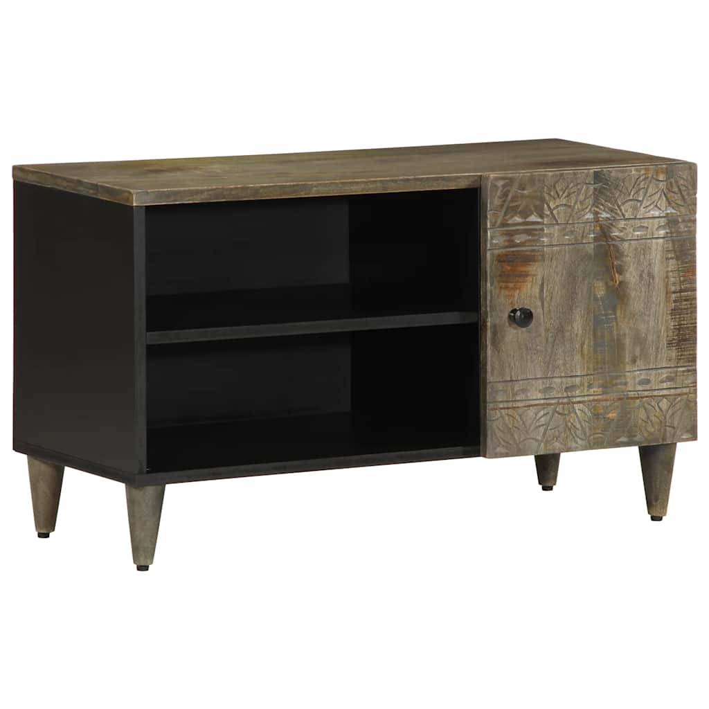 Tv-Bänk Ljusgrå 80X31,5X46 Cm Massivt Trä Mango