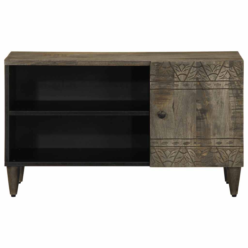 Tv-Bänk Ljusgrå 80X31,5X46 Cm Massivt Trä Mango
