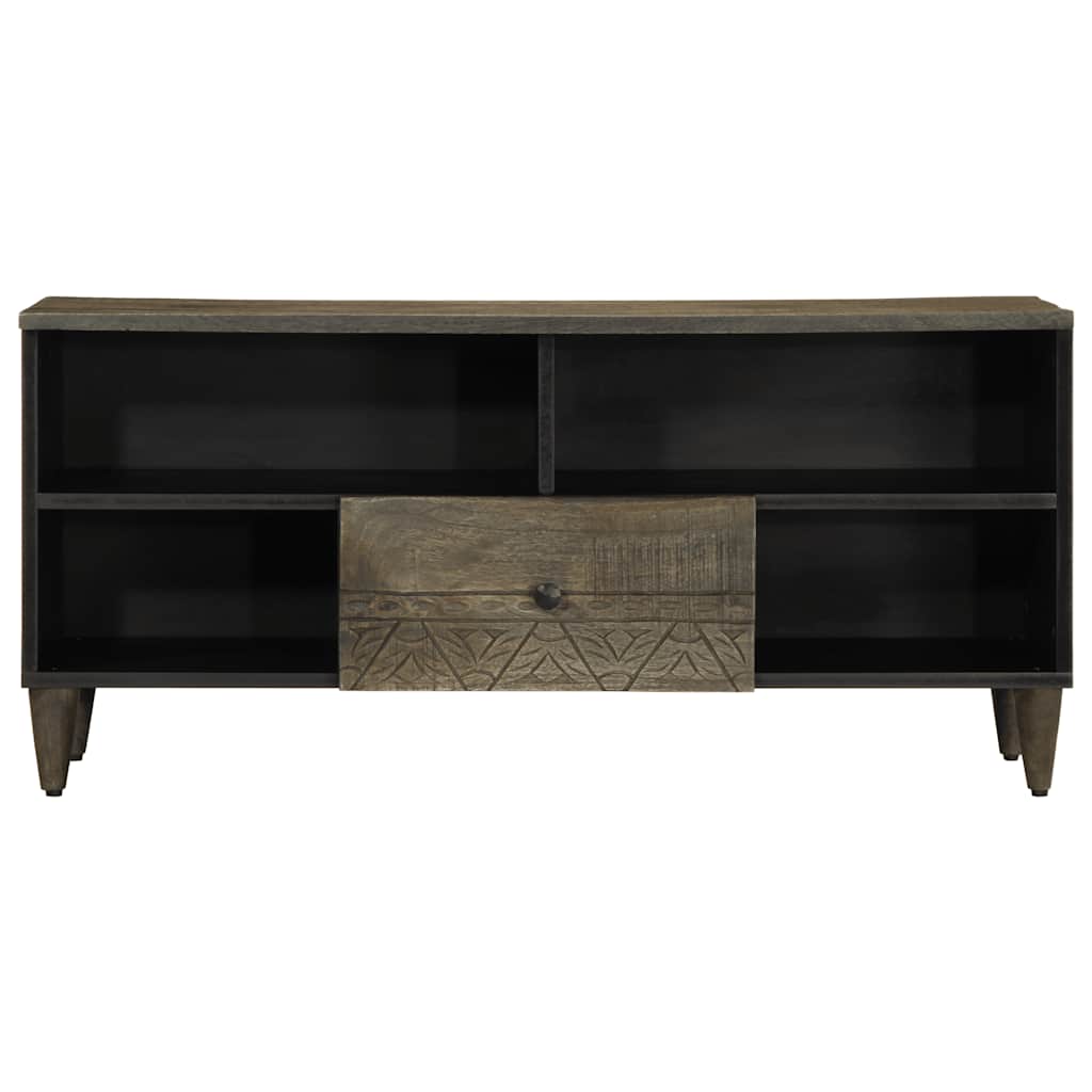 Tv-Bänk Svart 100X33X46 Cm Massivt Mangoträ