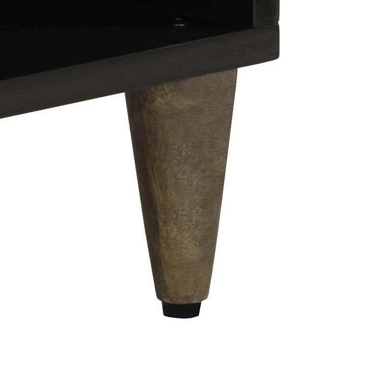 Tv-Bänk Svart 100X33X46 Cm Massivt Mangoträ
