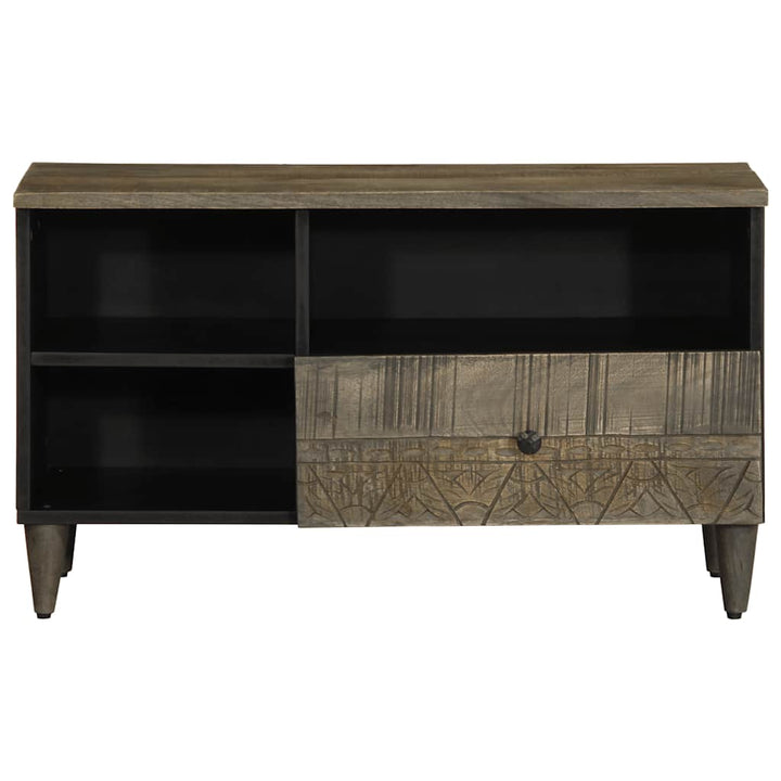 Tv-Bänk Svart 80X33X46 Cm Massivt Mangoträ