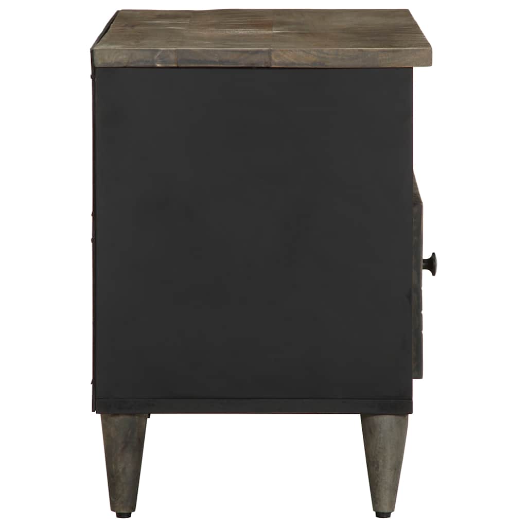Tv-Bänk Svart 80X33X46 Cm Massivt Mangoträ