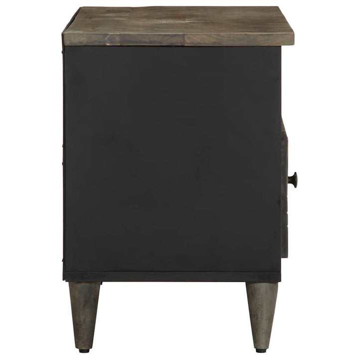 Tv-Bänk Svart 80X33X46 Cm Massivt Mangoträ