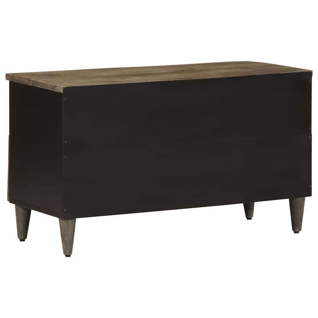 Tv-Bänk Svart 80X33X46 Cm Massivt Mangoträ