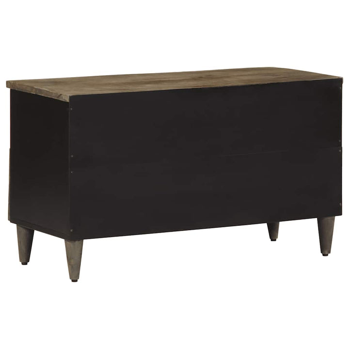 Tv-Bänk Svart 80X33X46 Cm Massivt Mangoträ