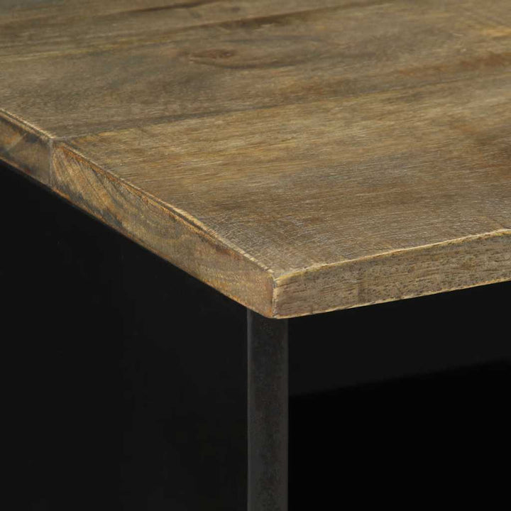 Tv-Bänk Svart 80X33X46 Cm Massivt Mangoträ