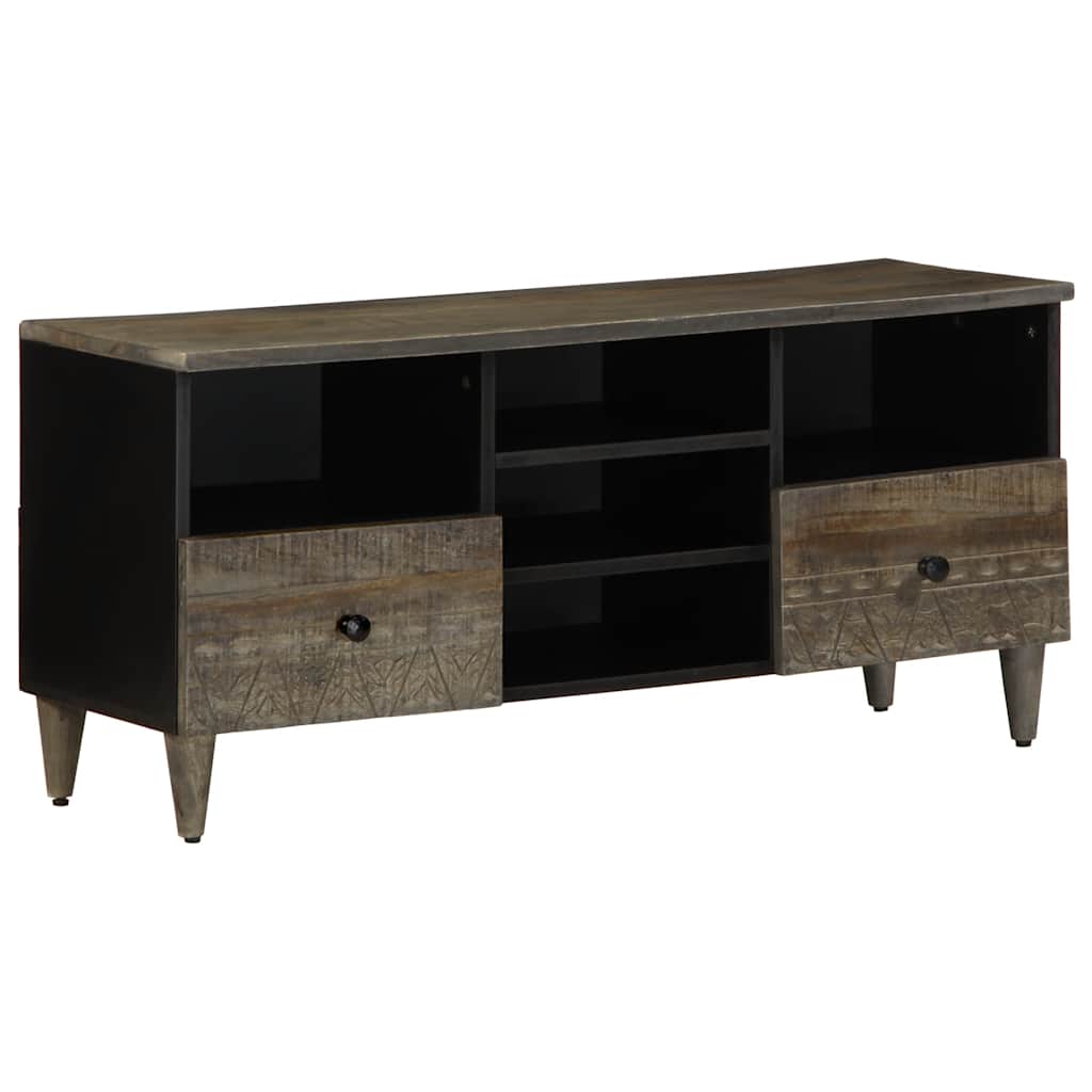 Tv-Bänk Svart 100X33X46 Cm Massivt Mangoträ