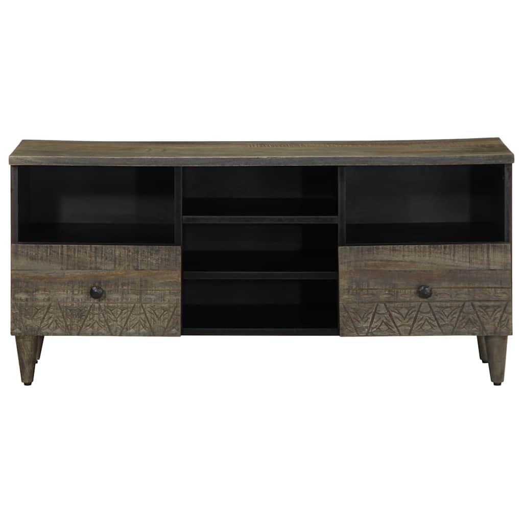 Tv-Bänk Svart 100X33X46 Cm Massivt Mangoträ