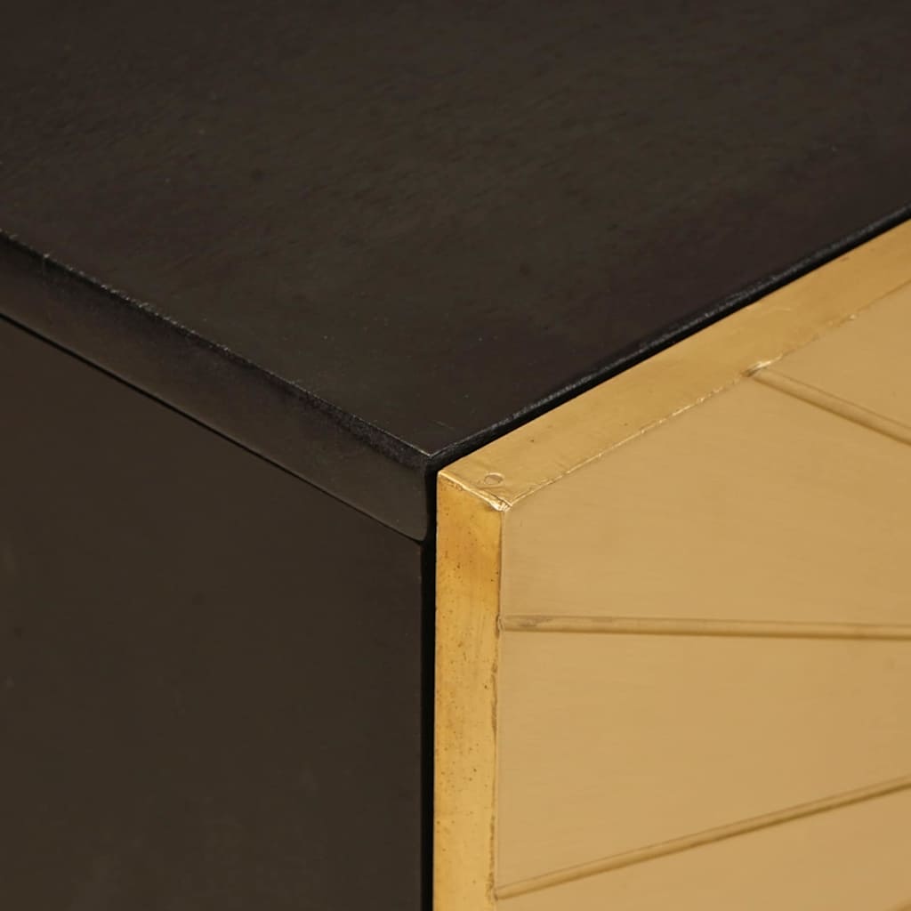 Tv-Skåp Svart Och Guld 105 X 33 X 46 Cm Konstruerat Trä