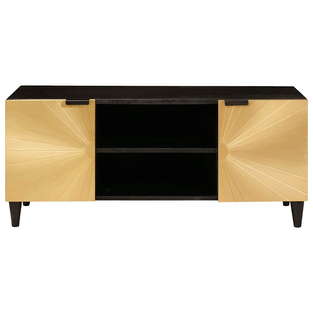 Tv-Skåp Svart Och Guld 105 X 33 X 46 Cm Konstruerat Trä