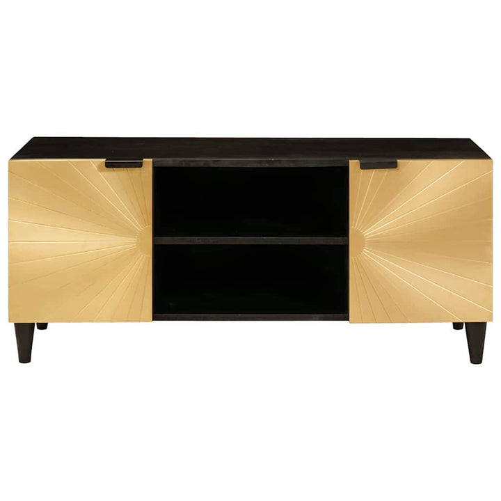 Tv-Skåp Svart Och Guld 105 X 33 X 46 Cm Konstruerat Trä