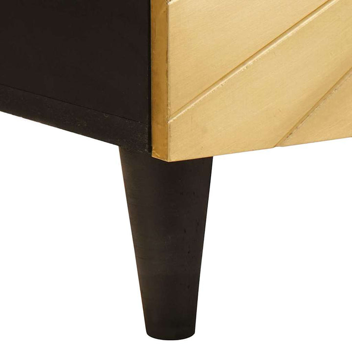Tv-Skåp Svart Och Guld 105 X 33 X 46 Cm Konstruerat Trä