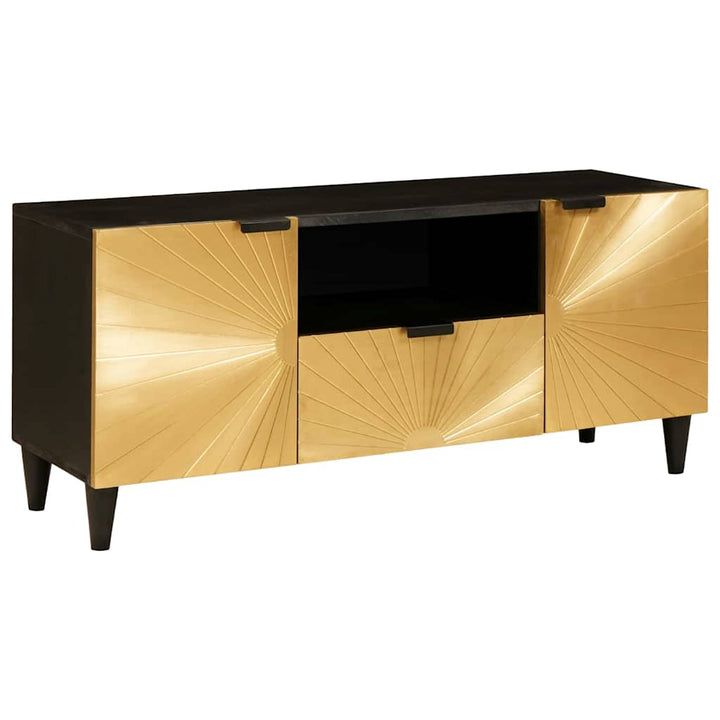 Tv-Skåp Svart Och Guld 105 X 33 X 46 Cm Konstruerat Trä