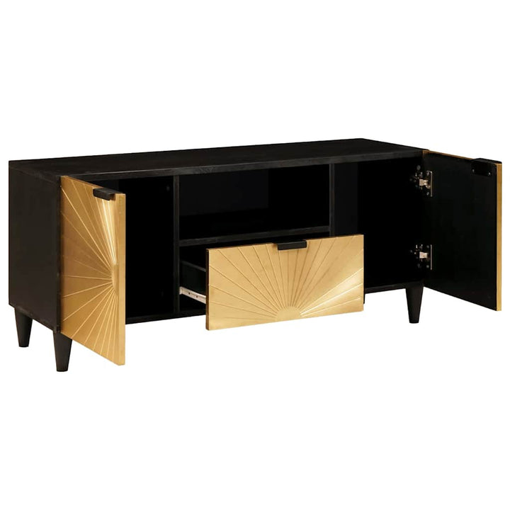 Tv-Skåp Svart Och Guld 105 X 33 X 46 Cm Konstruerat Trä