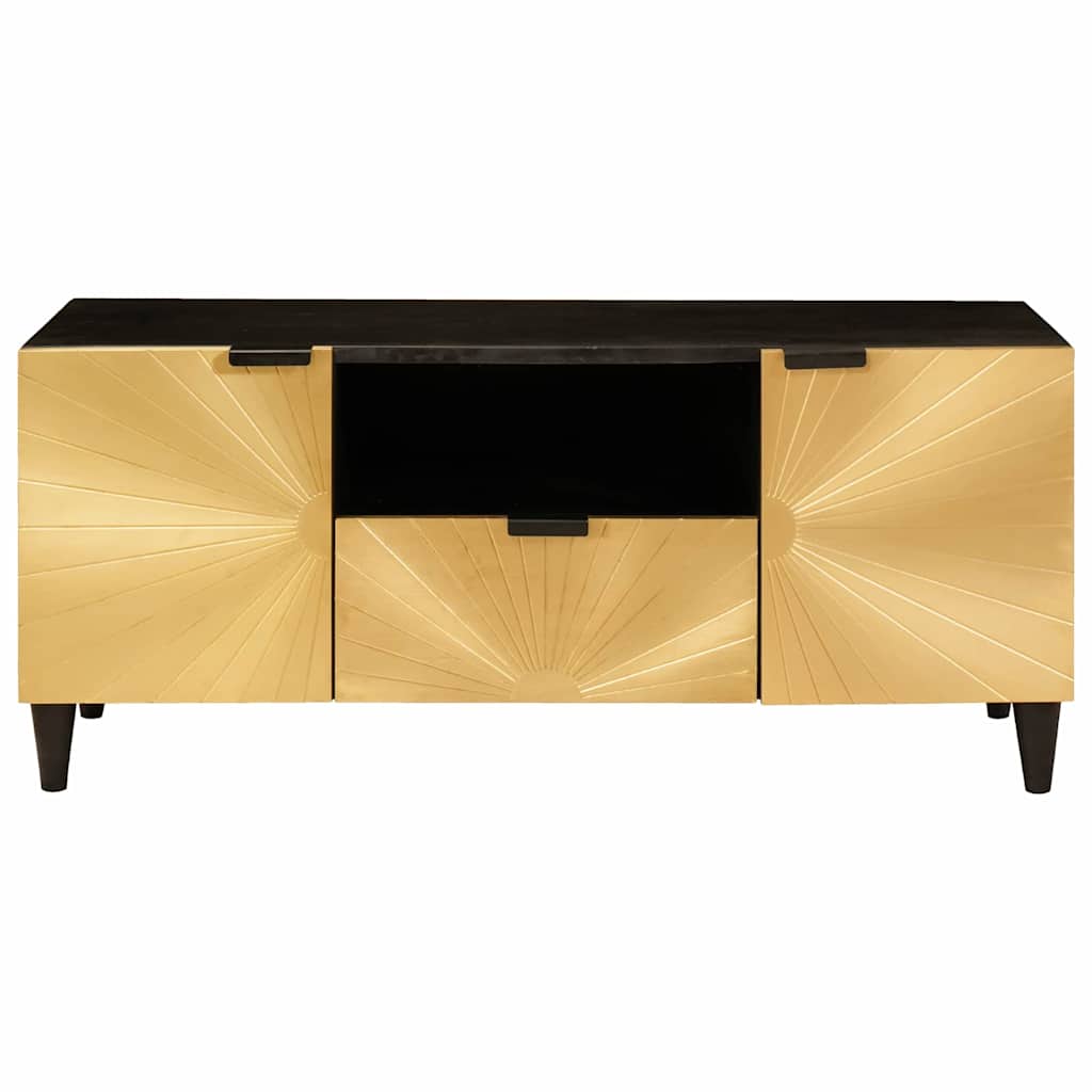 Tv-Skåp Svart Och Guld 105 X 33 X 46 Cm Konstruerat Trä
