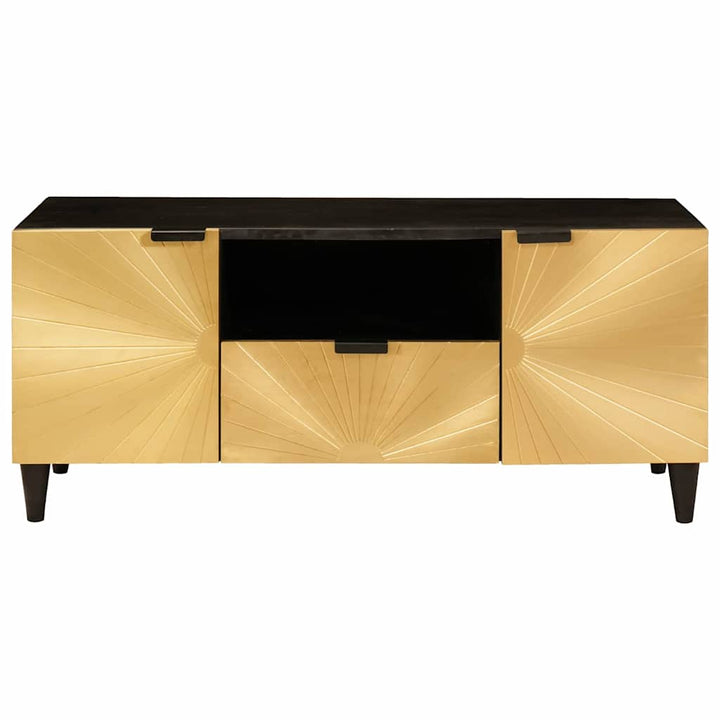 Tv-Skåp Svart Och Guld 105 X 33 X 46 Cm Konstruerat Trä