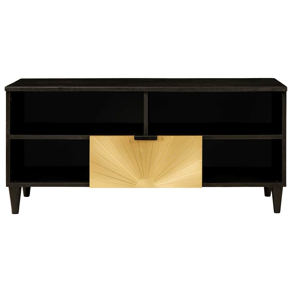Tv-Skåp Svart Och Guld 100 X 33 X 46 Cm Konstruerat Trä