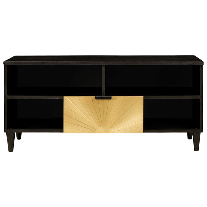Tv-Skåp Svart Och Guld 100 X 33 X 46 Cm Konstruerat Trä