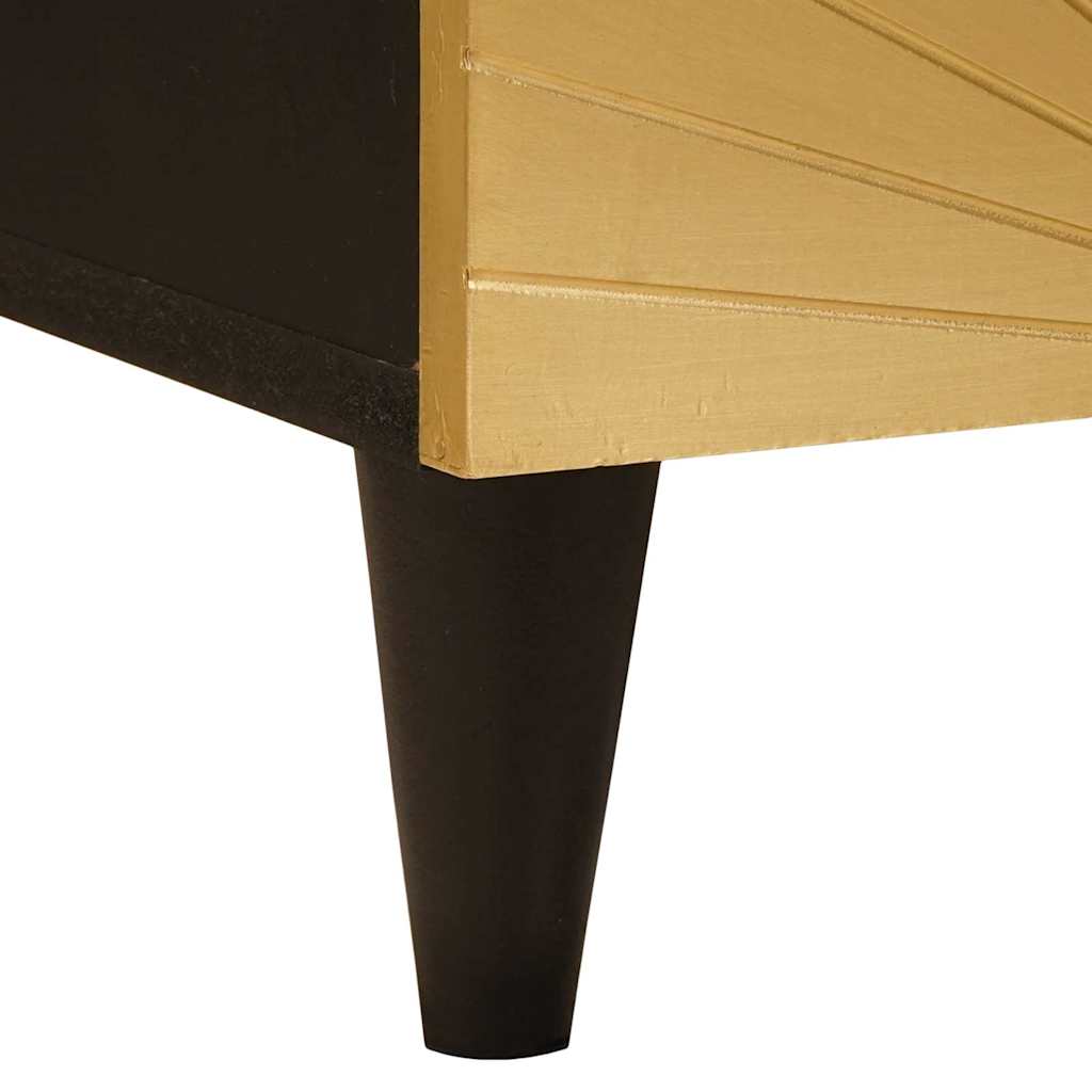 Tv-Skåp Svart Och Guld 100 X 33 X 46 Cm Konstruerat Trä