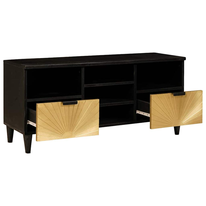 Tv-Skåp Svart Och Guld 100 X 33 X 46 Cm Konstruerat Trä